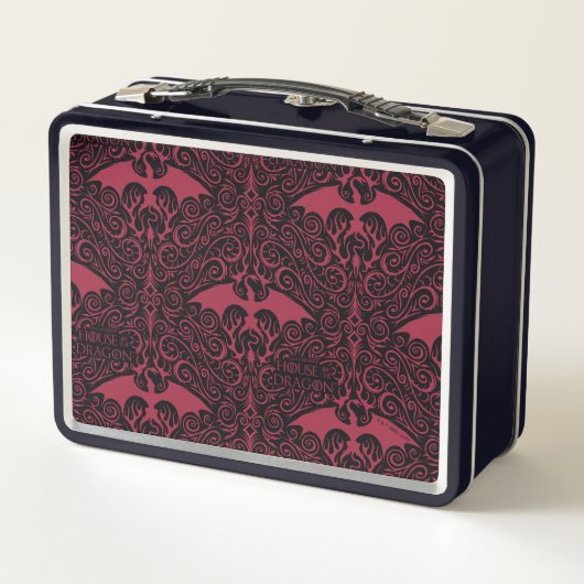HOUSE OF THE DRAGON Red Dragon Filigree Pattern Metall Brotdose (Rückseite)