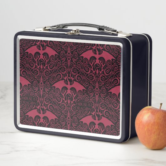 HOUSE OF THE DRAGON Red Dragon Filigree Pattern Metall Brotdose (Beispiel)