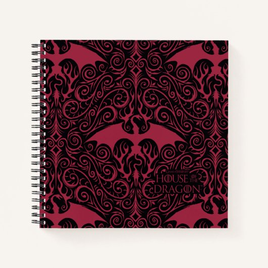 HOUSE OF THE DRAGON Red Dragon Filigree Pattern Notizblock (Vorderseite)