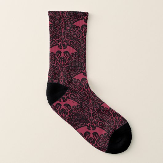 HOUSE OF THE DRAGON Red Dragon Filigree Pattern Socken (Links - Innen)