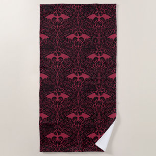 HOUSE OF THE DRAGON Red Dragon Filigree Pattern Strandtuch