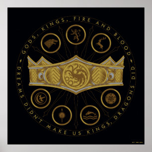 HOUSE OF THE DRAGON Seven Kingdoms Crown Graphic Poster