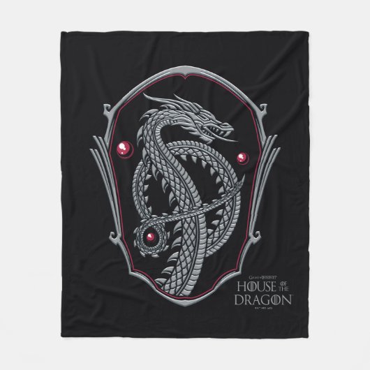 HOUSE OF THE DRAGON | Silver Dragon Crest Fleecedecke (Vorderseite)