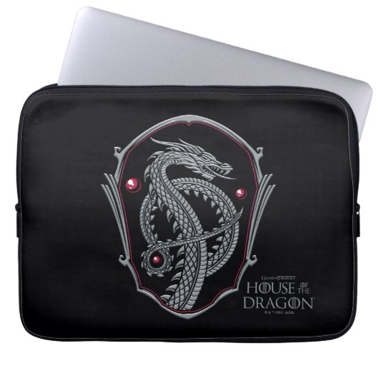HOUSE OF THE DRAGON Silver Dragon Crest Laptopschutzhülle (Vorderseite)