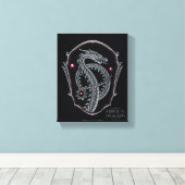 HOUSE OF THE DRAGON Silver Dragon Crest Leinwanddruck (Insitu (Holzboden))