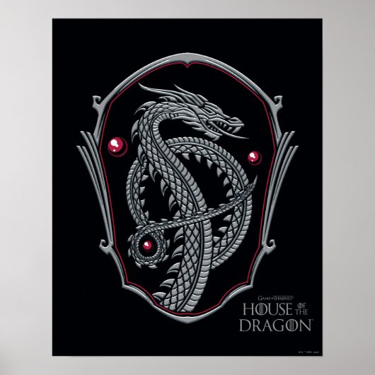 HOUSE OF THE DRAGON Silver Dragon Crest Poster (Vorne)