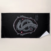 HOUSE OF THE DRAGON Silver Dragon Crest Strandtuch (Vorderseite)