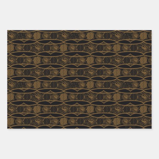 HOUSE OF THE DRAGON Targaryen Stripe Pattern Geschenkpapier Set (Vorderseite)