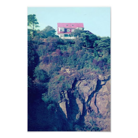 House on a Cliff, Tenby, Wales, UK (Late 70er) Fotodruck (Vorne)