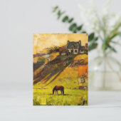 House on the Hill and Horse in the Pasture Postkarte (Stehend Vorderseite)