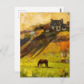 House on the Hill and Horse in the Pasture Postkarte (Vorne/Hinten)