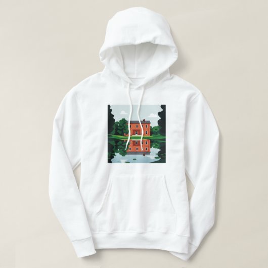 House on the shore of a small lake hoodie (Design vorne)