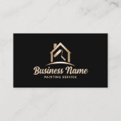 House Painter Black & Gold Painting Service Visitenkarte (Vorderseite)