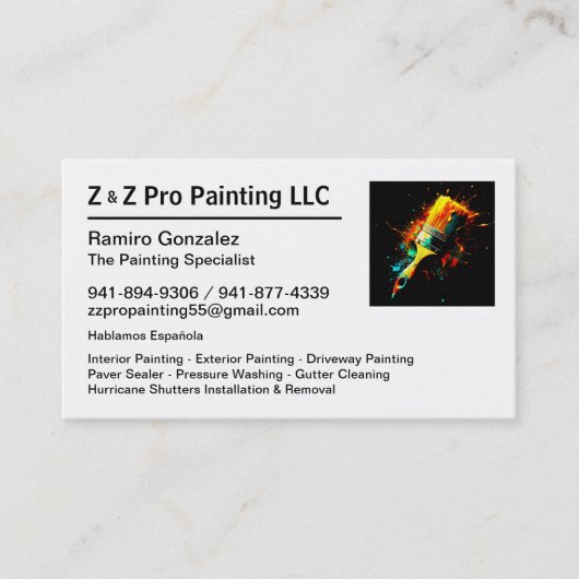 House Painter Gonzalez Business Card Visitenkarte (Vorderseite)
