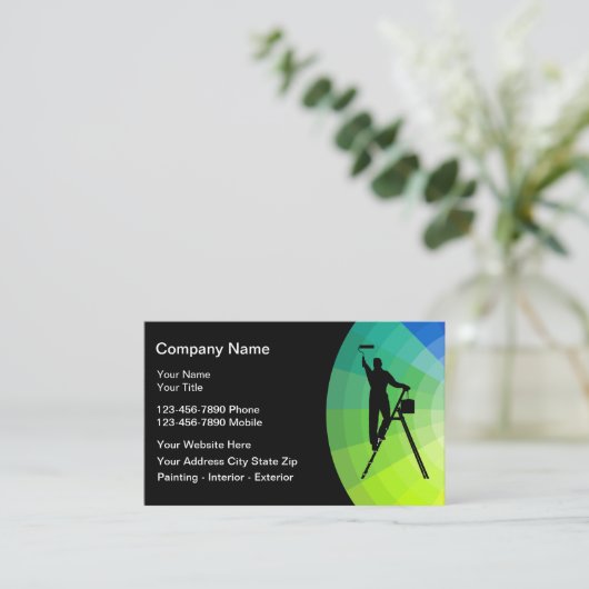House Painter Modern Editable Business Cards Visitenkarte (Stehend Vorderseite)