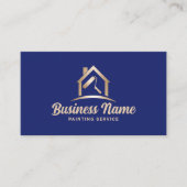 House Painter Navy Blue & Gold Malservice Visitenkarte (Vorderseite)