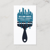 House Painter Navy & Blue QR Code Visitenkarte (Vorderseite)