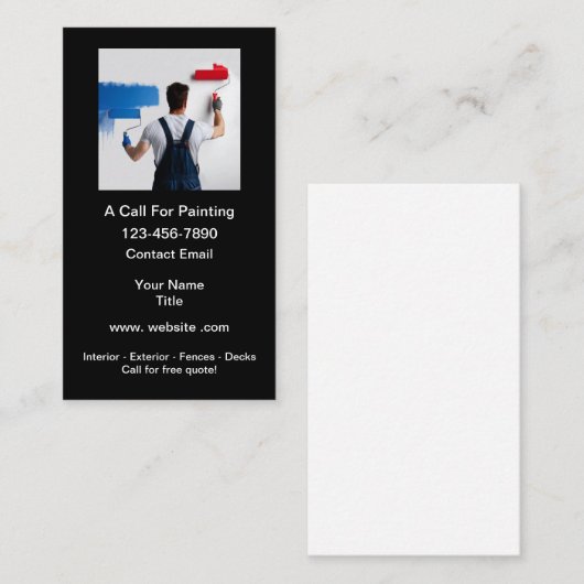 House Painter Simple Business Cards Visitenkarte (Vorne/Hinten)
