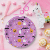 House Party Halloween | LILA | Ghost | Kürbis Pappteller (Party)