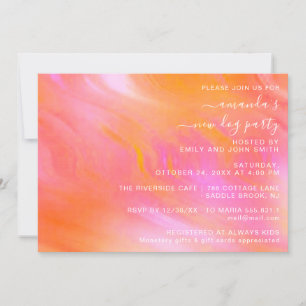 House Party Pastell Rosa Abstraktes Pulver  Einladung