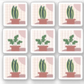 House Pflanze Frames Bohemisch Aufkleber (Vorderseite)