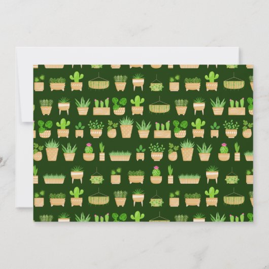 House Pflanze Kaktus Dunkelgrüne neue Zuhause Ankü Ankündigung (Rückseite)
