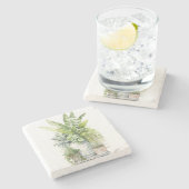 House Plants Steinuntersetzer (Seitenansicht)