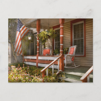 House - Porch - Traditionelles amerikanisches Haus Postkarte