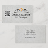 House Real Anwesen Roofs | Weißleder | QR-Code Visitenkarte (Vorne/Hinten)