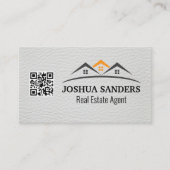 House Real Anwesen Roofs | Weißleder | QR-Code Visitenkarte (Vorderseite)