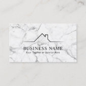House Roof Logo Real Anwesen Modernes Marmor Visitenkarte (Vorderseite)