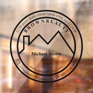 House Roof Real Anwesen Agent Architecture Busines Fensteraufkleber