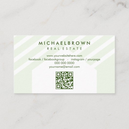 House Roof Real Anwesen QR Code Visitenkarte (Rückseite)