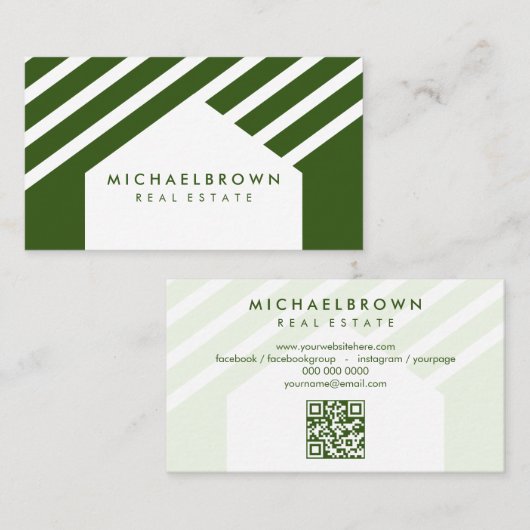 House Roof Real Anwesen QR Code Visitenkarte (Vorne/Hinten)