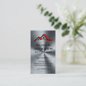 House Roof Top | Metall-Hintergrund Visitenkarte (Stehend Vorderseite)