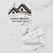 House Roof Top Real Anwesen | Marmor Quadratische Visitenkarte (Vorne/Hinten)