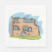 House Ruins Crumbling Gebäude Napkins Serviette (Vorderseite)