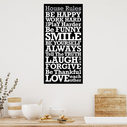 House Rules Signing Motivierend Poster (Küche)