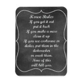 House Rules Vintag Chalkboard Style Magnet (Vertikal)