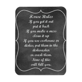 House Rules Vintag Chalkboard Style Magnet