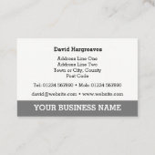 House Sales & Lassend Agent Calling Card. Visitenkarte (Rückseite)