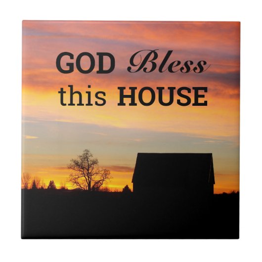 House Sessing Sunset Silhouette Fliese (Vorderseite)