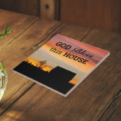 House Sessing Sunset Silhouette Fliese