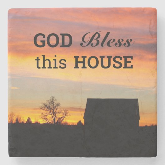 House Sessing Sunset Silhouette Steinuntersetzer (Vorderseite)