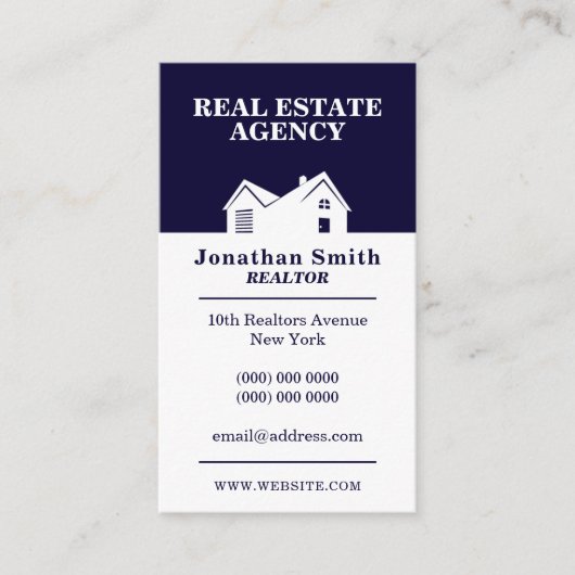 House shape duo tone white visitenkarte (Vorderseite)