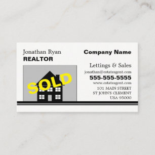 House Sold, Realtor, Anwesen Agent Business Card Visitenkarte