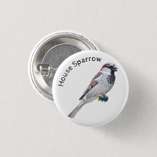 House Sparrow Button (Vorne & Hinten)