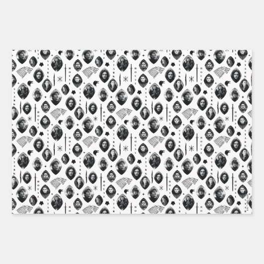 House Stark Icons & Portraits Muster Geschenkpapier Set (Vorderseite 3)