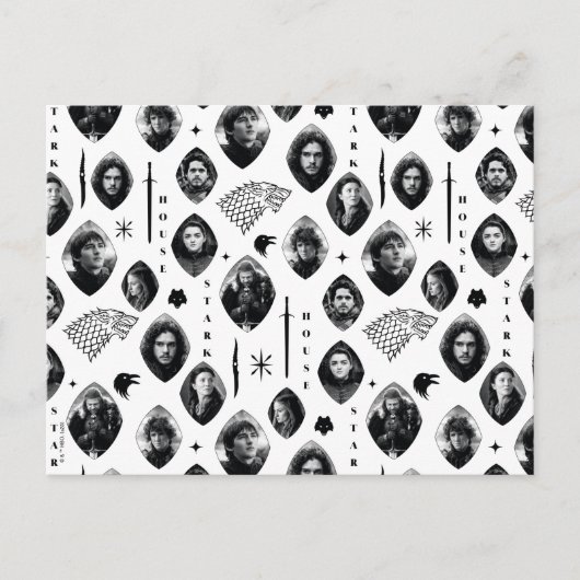 House Stark Icons & Portraits Muster Postkarte (Vorderseite)