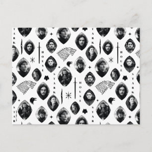 House Stark Icons & Portraits Muster Postkarte